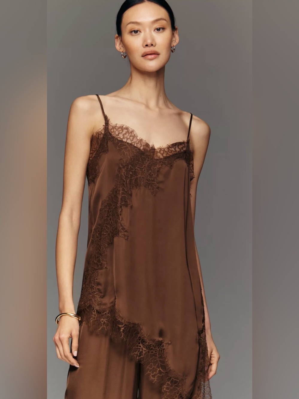Anthropology LyreBird Heirloom Lace Asymmetrical Camisole size M